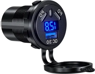 Image de Chargeur rapide USB-C 45 W PD / 18 W QC3.0, étanche, pour bateaux, motos et camions (12 V / 24 V)
