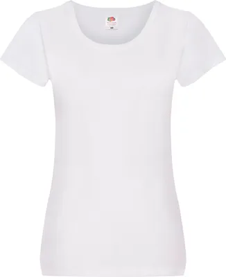 Produktbild von Damen T-Shirt Weiß XL, tailliert, Rundhalsausschnitt, 100% Baumwolle, 135 g/m²