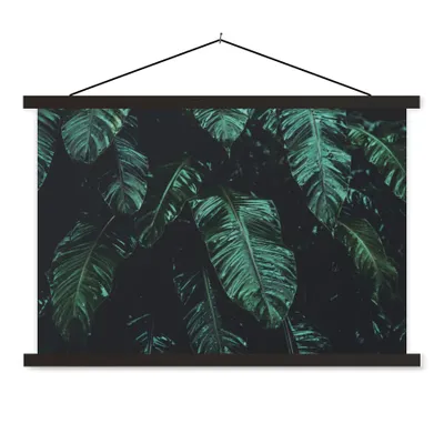 Produktbild von MuchoWow® Textilposter Dschungel - Palme - Blätter - Tropisch 150x100 cm mit schwarzem Rahmen - Schlafzimmer
