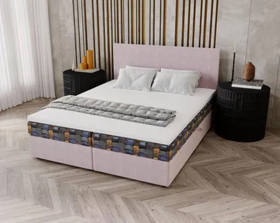 Obrázek produktu pro Čalouněná postel 140x200 OTILIE 2 s úložným prostorem - růžová + vzor