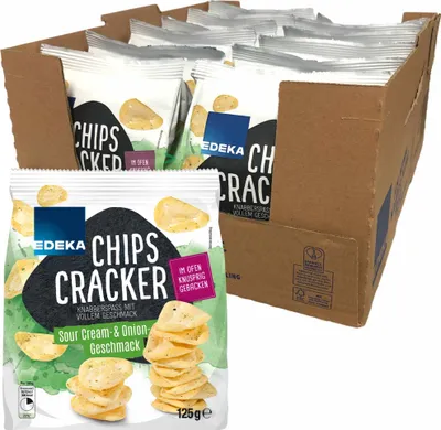 Produktbild von EDEKA Chips Cracker Sour Cream&Onion VPE (12x125g Packung)