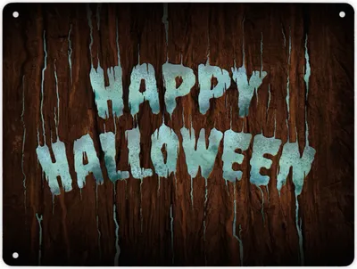 Produktbild von Metallschild XL mit Spruch: Happy Halloween Schild Blechschild Aluminiumschild