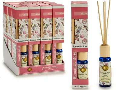Produktbild von Raumduft Raumduftdiffuser Lufterfrischer Raumerfrischer Stäbe Duftöl Diffuser Romantic Rose