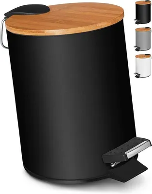 Immagine prodotto di VMbathrooms Cestino per cosmetici da 3L dal design elegante | Cestino a pedale con chiusura ammortizzata | Elegante cestino da bagno con contenitore interno