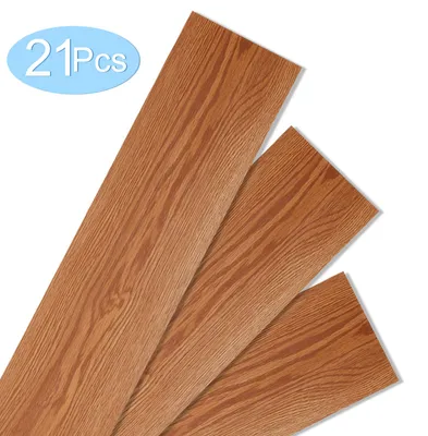 Produktbild von Vigevee 3 m² PVC Vinylboden Bodenbelag Vinyl Laminat Selbstklebend Dielen Planke Rutschfest Wasserfest 21 Stück Vinyl-Dielen Holzmaserung Dielen (Holzbraun)