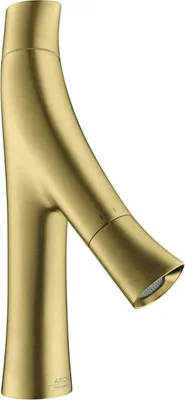 Produktbild von 2-Griff-Waschtischmischer AXOR STARCK ORGANIC 80 DN 15 m ZAG G 1 1/4 brushed brass mit Zugstangen-Ablaufgarnitur G 1 1/4 brushed brass
