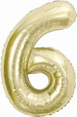 Produktbild von Folienballon, Zahl 6, Gold, Champagner, 85 cm