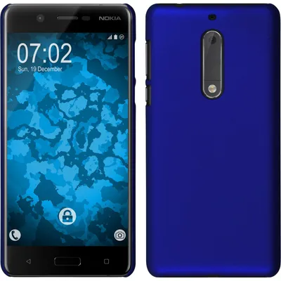 Produktbild von PhoneNatic Case für Nokia 5 Hülle blau gummiert Hard-case für 5 + 2 Schutzfolien