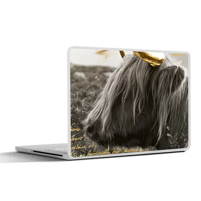 Produktbild von MuchoWow® Laptop Aufkleber Sticker Cover Schottischer Highlander - Kuh - Gold 30x22 cm - Laptop-Sticker