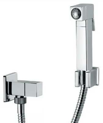 Produktbild von WC-Handbrause-Set Messing mit Absperrhahn Schlauch 120 cm