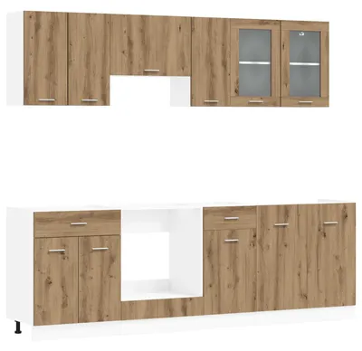 Image de Ensemble de cuisine Lyon 8 pièces en aggloméré de bois - vidaXL