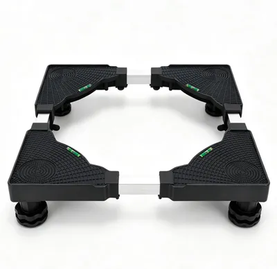 Waschmaschinen-Unterlage, verstellbar 43-62 cm, bis 500 kg, schwarz