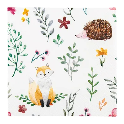 Produktbild von 20 Servietten Wonderful Forest - Fuchs und Igel 33x33cm