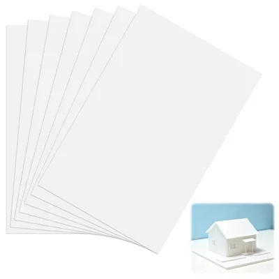 Produktbild von Kunststoffplatten A4, 1 mm Polypropylen, 7 Stück, weiß, für Bastelarbeiten