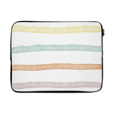 Produktbild von MuchoWow® Laptop Hülle 15 Zoll Linie - Pastell - Regenbogen - Muster Laptoptasche - Laptoptasche - Sleeve - Rundum-Schutz