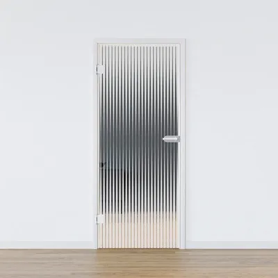 Produktbild von Pertura Glastür Komplettset Glera Ripple 02 834x2097x8 mm Links inkl. Beschlag Jonte Studio Business unverschließbar