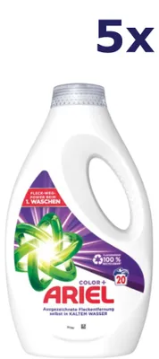 Produktbild von 5x Ariel Liquid – 20 sc/1 l Color+ Waschmittel