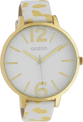Produktbild von Oozoo Damen Armbanduhr weiß gelb Analog Timepieces Lederarmband D2UOC10209