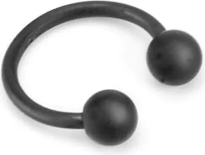 Produktbild von Piercing Ring Hufeisen Augenbrauen Lippen Ohr Nasen Intim Piercing Circular Barbell matt-schwarz 1,6 mm 12 mm