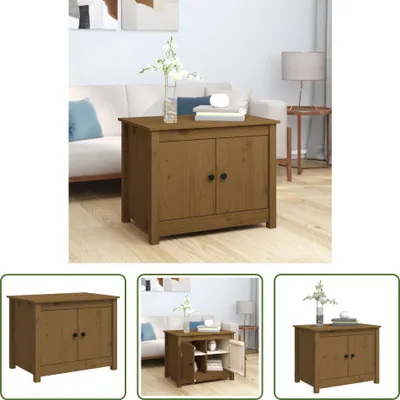 Produktbild von The Living Store Couchtisch Honigbraun 71x49x55 cm Massivholz Kiefer