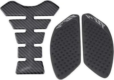 Obrázek produktu pro Rukojeť na nádrž motocyklu – vylepšená protiskluzová úprava – protiskluzová guma – 24 x 9,3 cm – černá