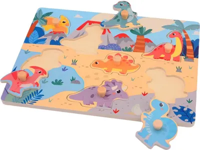 Zdjęcie produktu dla Układanka z pinezkami Dino 1 szt. / Joueco