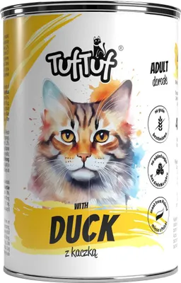 Obrázok produktu pre Tuf Tuf mokré krmivo pre mačky, mäsová konzerva s kačacím mäsom, 400 g