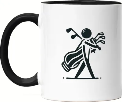 Produktbild von Silhouette eines Golfspielers Golfbag Tasse Schwarz - Elegantes Design