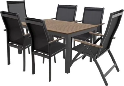 Obrázek produktu pro DOPPLER Sedací souprava EXPERTWOOD Plus, 4+2+1, hliníková, antracit