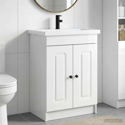 Immagine prodotto di Maison Exclusive - Set di mobili da bagno, finitura bianco lucido, dimensioni 78,5 x 37,5 x 81 cm