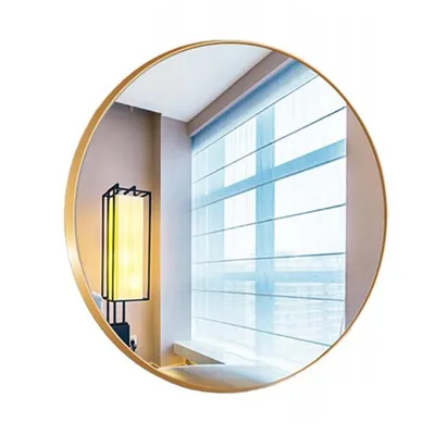 Obrázok produktu pre Kruhové nástenné zrkadlo so zlatým rámom, priemer 60 cm, štýl loft