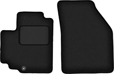 Image de Tapis de sol avant velours sur-mesure pour Nissan Pixo (2008-2013, hatchback) noir, jeu 2 pièces, fixations - STANDRAD