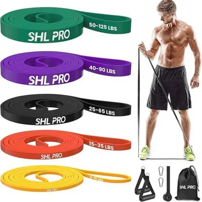 Produktbild von Famanu Widerstandsbänder Set von 5 - Fitnessbänder für Krafttraining, Stretching und Physiotherapie