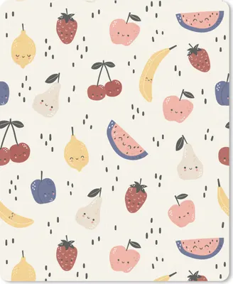 Produktbild von MuchoWow® Mauspad Mousepad Design - Obst - Kawaii - Muster 19x23 cm - Mousepads - Maus Mat - Pad - Mausunterlage - Mauspads - Spielen