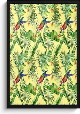 Produktbild von MuchoWow® MuchoWow® Gerahmtes Poster Blumen - Paradiesvogelpflanze - Vogel 40x60 cm - Poster mit zchwarzem Bilderrahmen - Papierdruck - Wandbilder