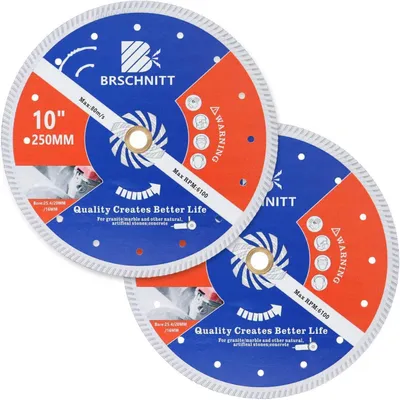Productafbeelding van Diamantzaagschijf 250mm Turbo voor beton, graniet, marmer, gewapend beton (2 stuks)