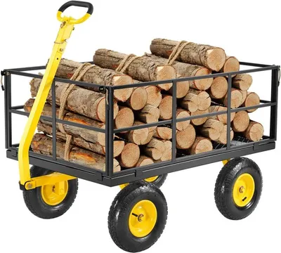 Immagine prodotto di Carrello da trasporto a mano Carrello da trasporto a mano 116,8x76x43cm - Carrello da giardino per utensili e attrezzature - Carrello multiuso per cantiere e giardino