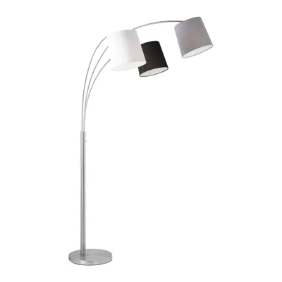 Produktbild von JUST LIGHT LED Stehlampe MELVIN Stoffschirme Mit drei unterschiedlich farbigen Lampenschirmen stahlfarben Wohnbereich, Wohnzimmer, Esszimmer, Schlafzimmer
