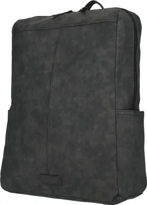 Produktbild von Damen Herren Überschlag Rucksack Plane Tasche Fahrradrucksack Kurier leder Optik Rollup Bag  Schwarz