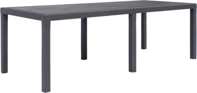 Image de Table de jardin Marron 220x90x72 cm Plastique Aspect de rotin