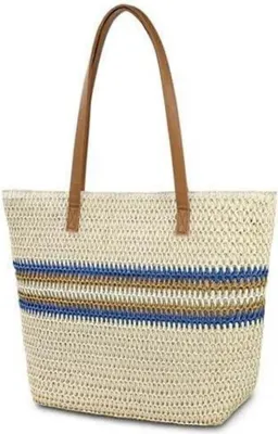 Produktbild von Strandtasche Stroh Handtasche Damen Reißverschluss Sommer