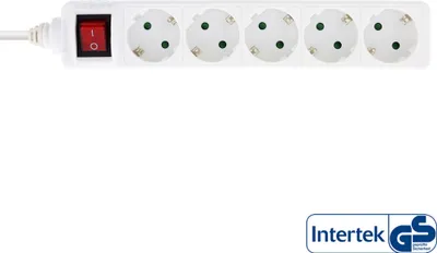 Produktbild von InLine® Steckdosenleiste, 5-fach Schutzkontakt, weiß, 1,5m