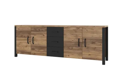Zdjęcie produktu dla Komoda OLIN Szerokość 220 cm Appenzeller / czarny Helvetia Meble 24ABJC25