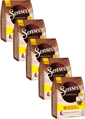Produktbild von SENSEO Pads Typ Cappuccino Senseopads 5 x 16 Getränke Kaffeepads Vorteilspack