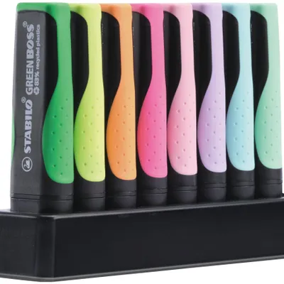 Obrázok produktu pre STABILO 1523280 Zvýrazňovač STABILO GREEN BOSS Pastel, sada 8 stolových fixiek
