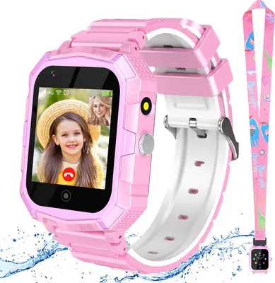 Image de (Rose) T32 4G Smartwatch pour enfants, montre téléphone avec appareil photo, prise d'appel, podomètre, SOS, GPS Smartwatch