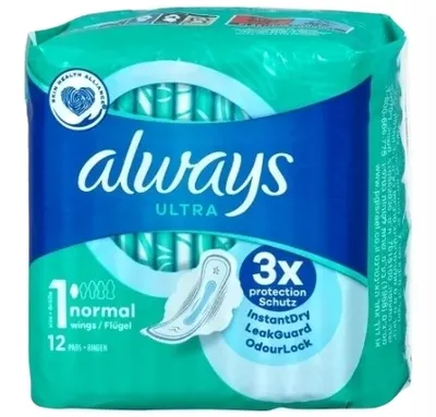 Produktbild von Always Ultra Dünne Binden, Normal, mit Flügeln, 12 Stück