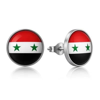Produktbild von Flaggen Ohrringe Fahnen Ohrstecker 316L Chirurgenstahl Syrien