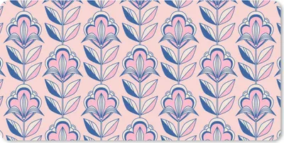 Produktbild von MuchoWow® Schreibtischunterlage Retro - Design - Blumen 80x40 cm - XXL Mauspad - Gaming Mauspad