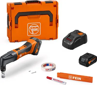 Produktbild von FEIN Akku-Knabber bis 1,6 mm ABLK 18 1.6 E AS Set, incl. 2x Akku GBA 5 Ah, Ladegerät, Zubehör, L-BOXX